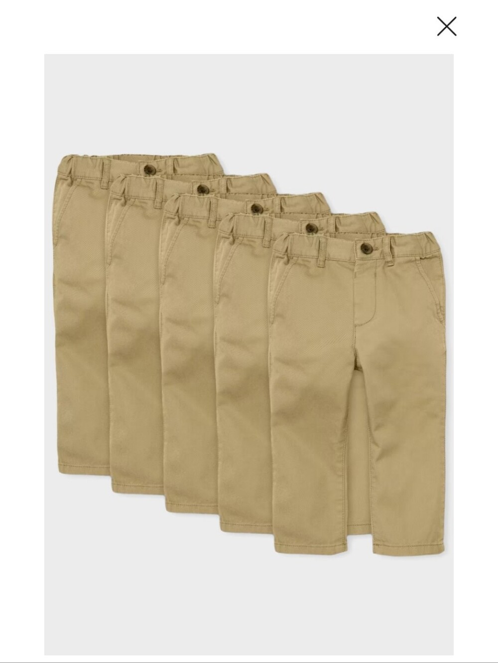 The Children's Place Children's 4T  Khaki Chino Pants - Tan (Pack of 5)